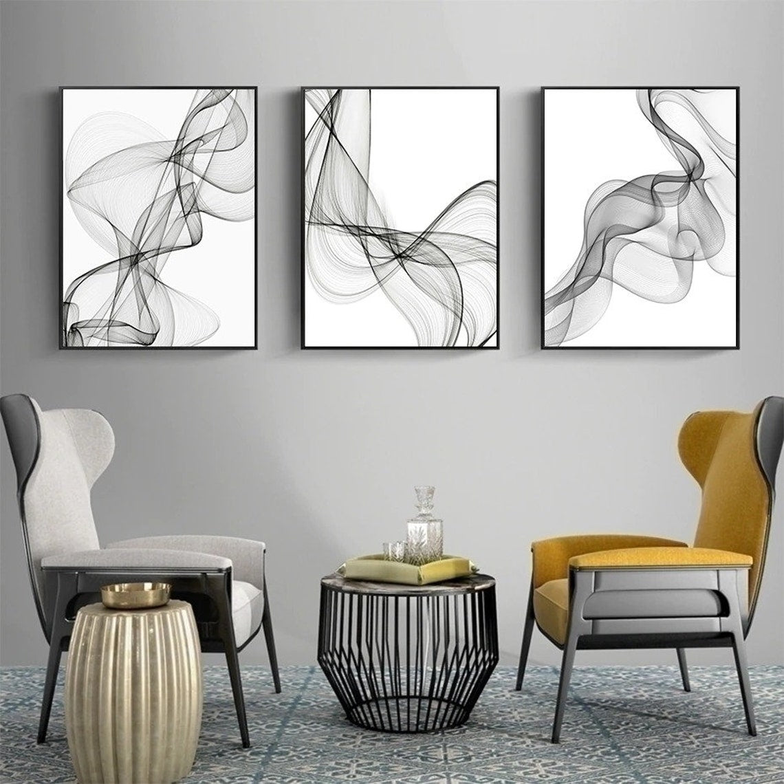 Wavy Canvas Paintings (3 Pack)