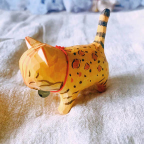 Hand-Carved Cat Figurines
