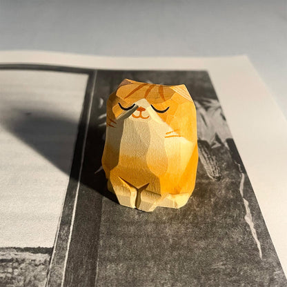 Hand-Carved Cat Figurines