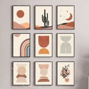 Abstract Desert Canvas Painting (9 Pack)