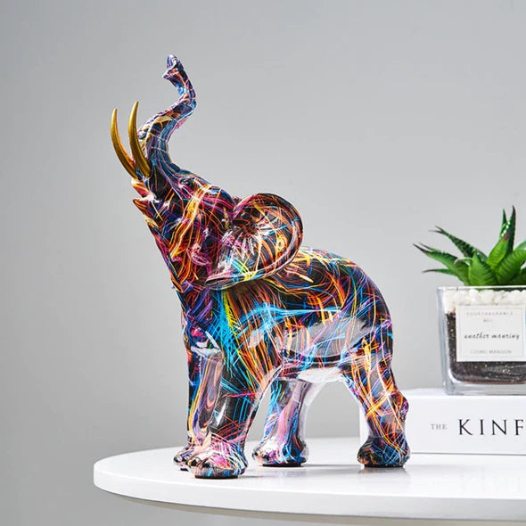 Creative Graffiti Elephant Figurine